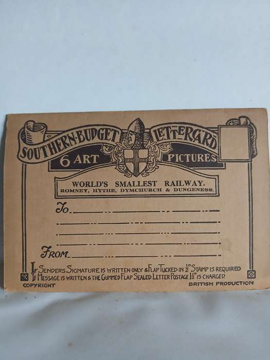 Southern budget Letter card with 6 art images of The world's smallest railway