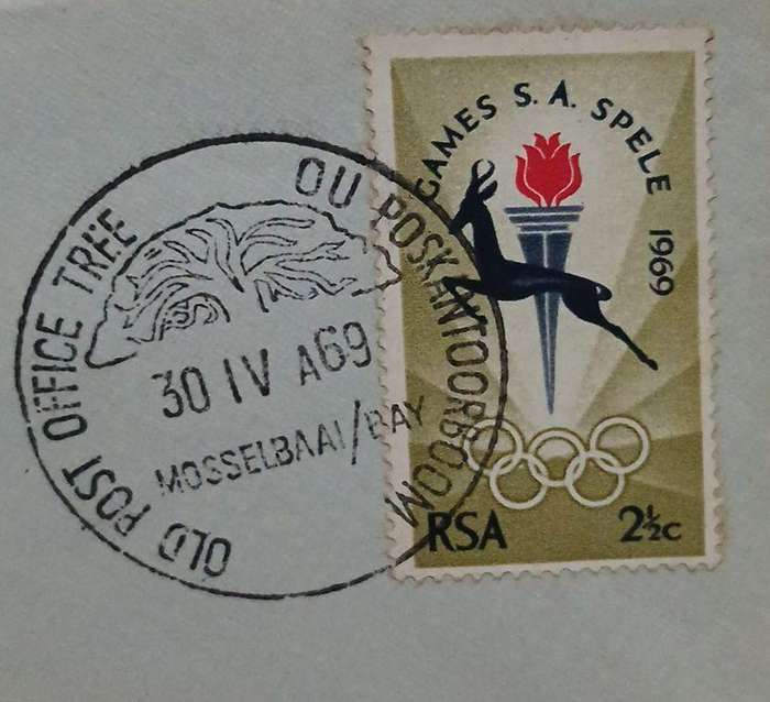 Envelope with old post office tree postmark