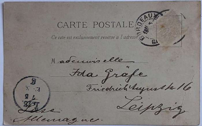 Vintage colour litho postcard from Arcachon France 1898