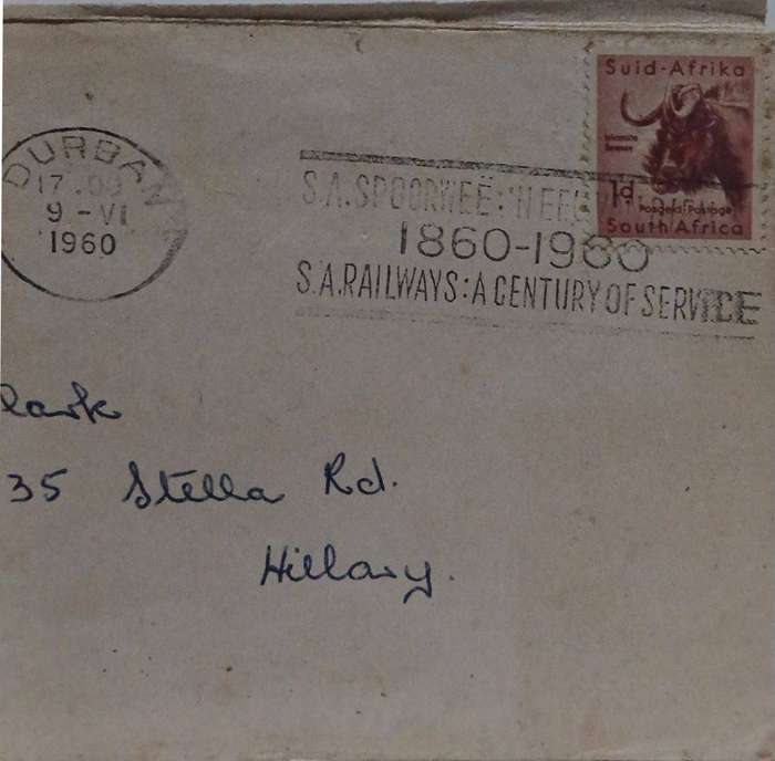Centenary Cover of SA Railways 1960