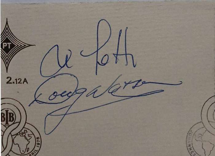 AUTOGRAPHED Commemorative cover world Bowls Tournament
