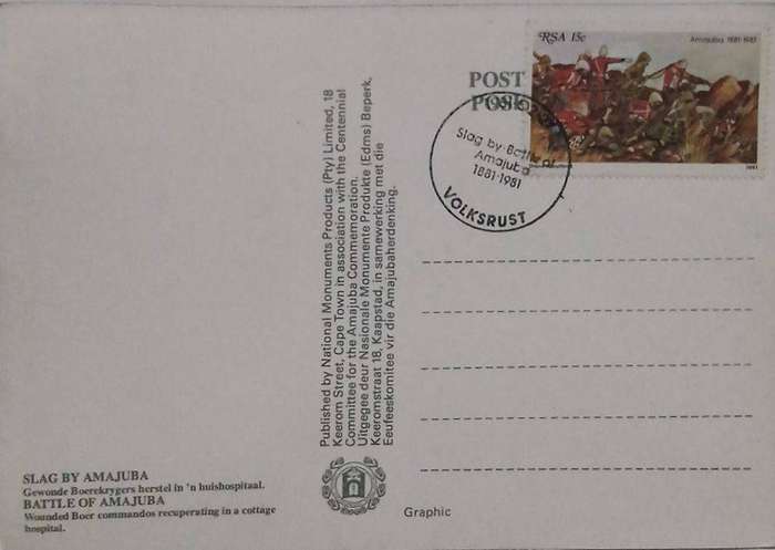 Battle of Amajube centenary postcard set of 6 1981