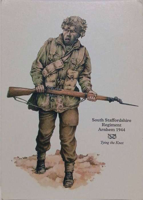 Set of Three military postcard "Tying The Knot" illustrations by Rob Chapmam