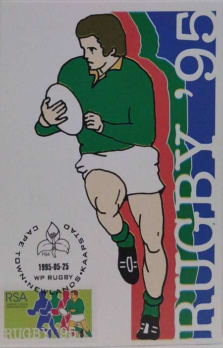 Set of 9 postcard commemorating the SA rugby world cup 1995