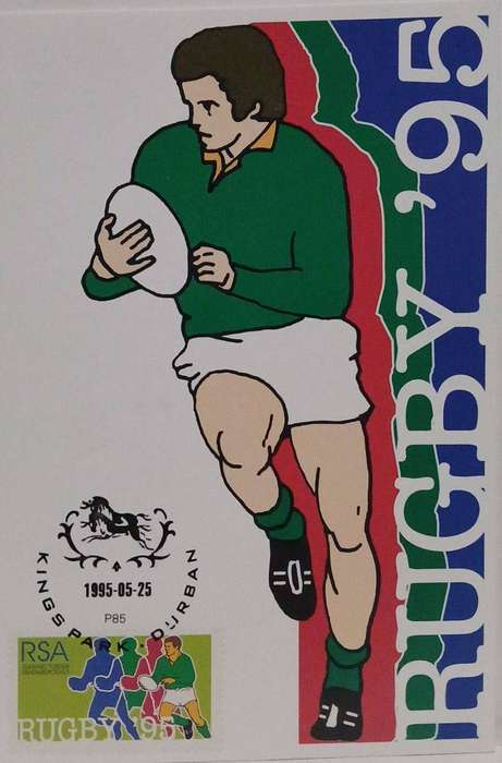 Set of 9 postcard commemorating the SA rugby world cup 1995
