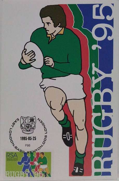 Set of 9 postcard commemorating the SA rugby world cup 1995