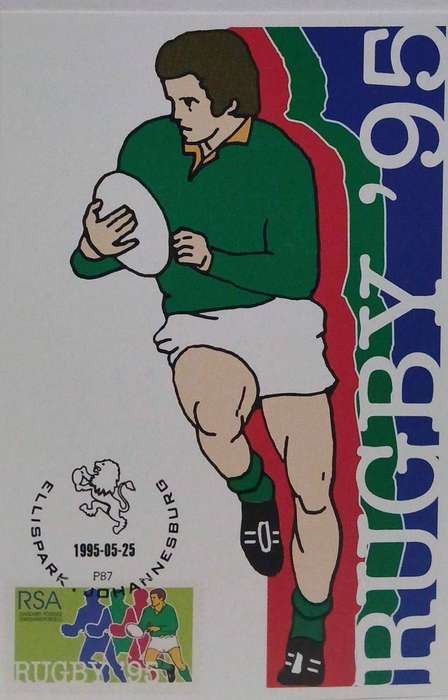 Set of 9 postcard commemorating the SA rugby world cup 1995