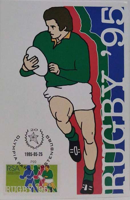 Set of 9 postcard commemorating the SA rugby world cup 1995