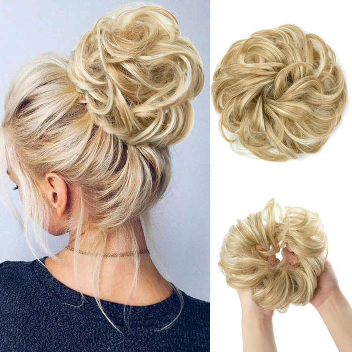 Tousled Messy Hair Chignon Scrunchie Hair Bun