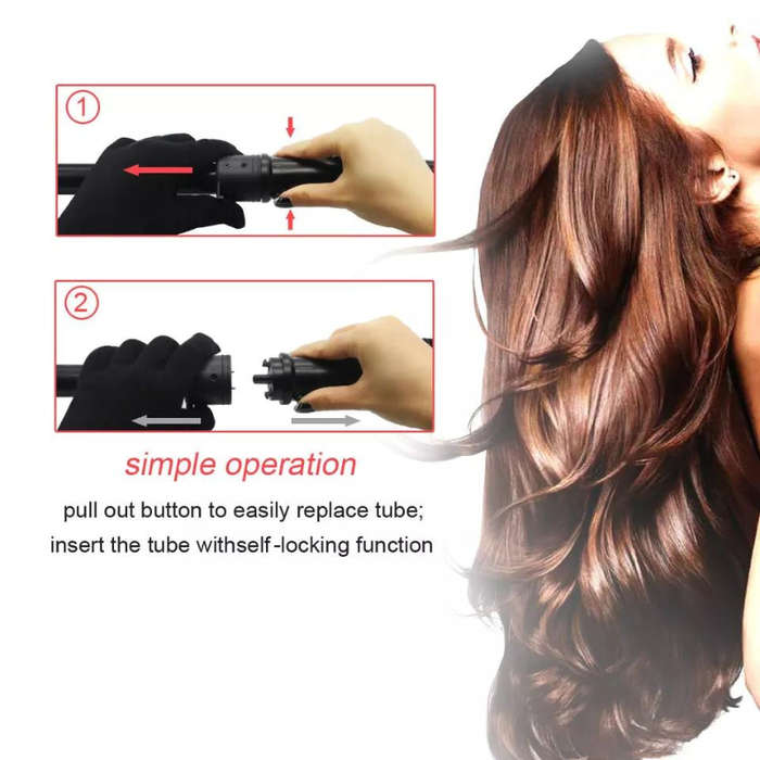 7-IN-1 INTERCHANGEABLE HAIR CURLING WAND SET CERAMIC HAIR CURLER