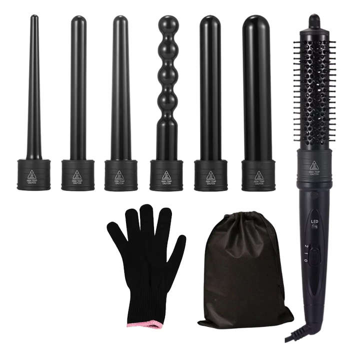 7-IN-1 INTERCHANGEABLE HAIR CURLING WAND SET CERAMIC HAIR CURLER