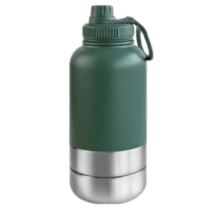 Insulated Portable Travel 3 in 1 Pet Water Feeder Bottle