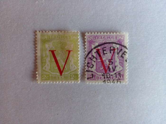 Belgium 1944 WWII Victory overprint