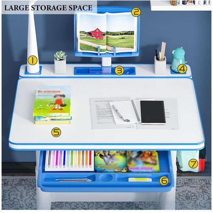 Children's Ergonomic Design Height adjustable Desk with Chair (High quality)