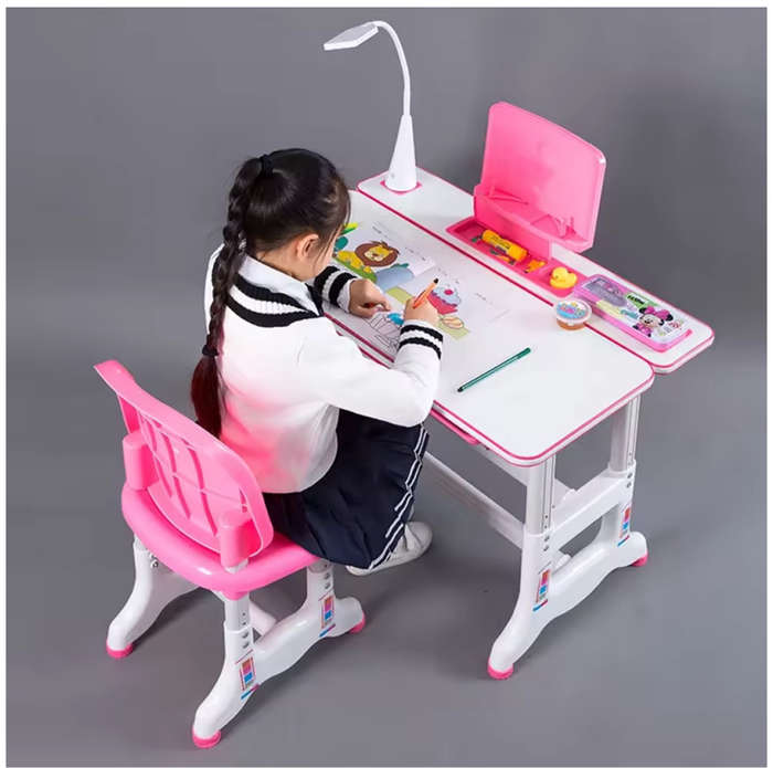 Children's Ergonomic Design Height adjustable Desk with Chair (High quality)