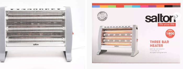 Salton 3-Bar Heater - Grey Excellent Condition