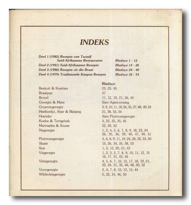 Die Caltex Resepte Versameling (Saamgestel uit die 1979-1982 Caltex kalenders)