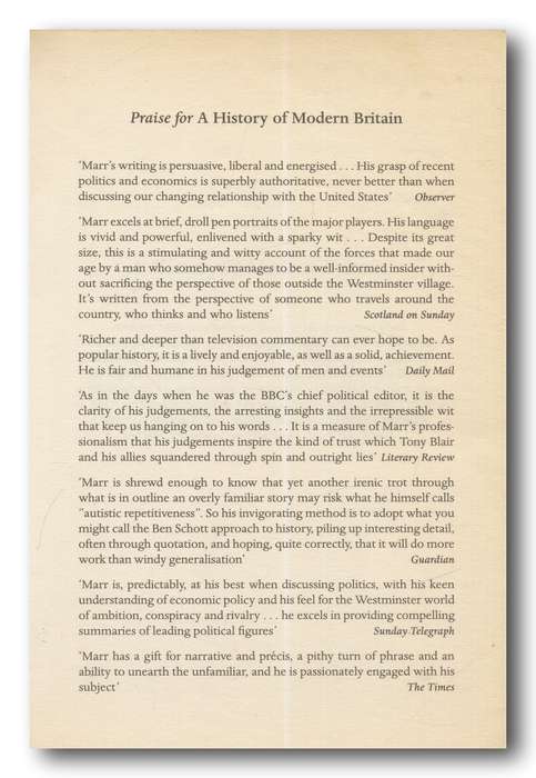 A History of Modern Britain by Andrew Marr (1st paperback Ed 2008)