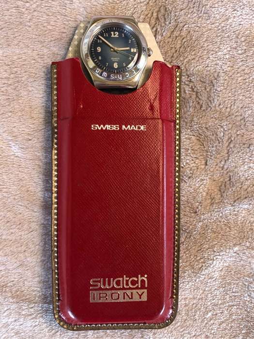 Swatch Irony in original case with original leather strap - SR726SW