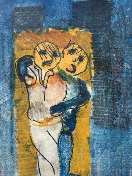 Gareth Davies (20th C) Stunning mixed media framed behind glass