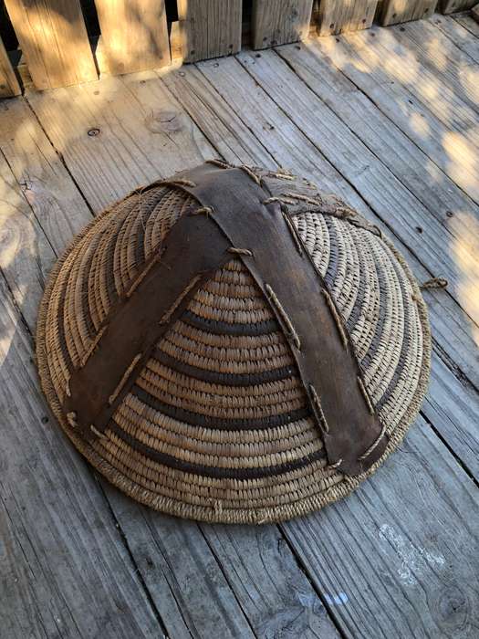 Fantastic large woven African wall hanging basket