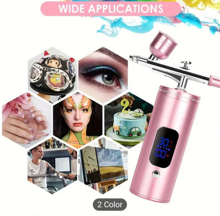 Professional Portable Airbrush kit with Compressor & Lcd display (Black)