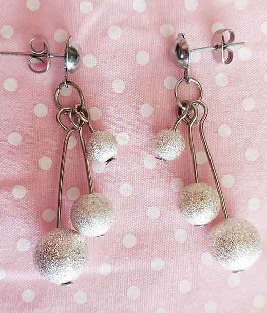 Earrings, Nickel Glitter Balls, Nickel Findings And Nickel Ear Studs,  42mm