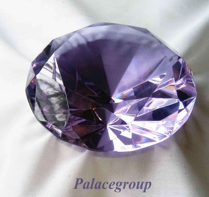 Display Item, Light Purple Crystal, Round Cut, Dia 103.5mm, Height 63mm, Weight 521gr