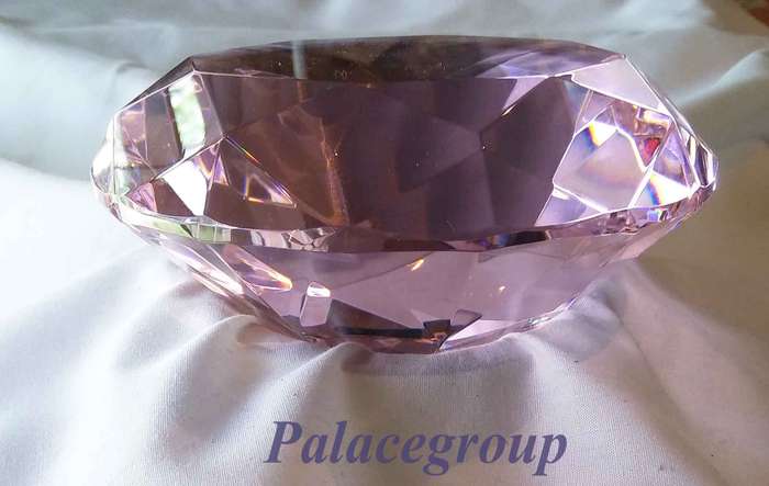 Display Item, Light Pink Crystal, Round Cut, Dia 121.5mm, Height 75mm, Weight 943gr