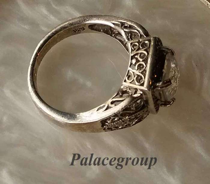 Ring, 925 Silver With Clear Cubic, Ring Size - 16.25mm (5 - L) Weight - 4.18g