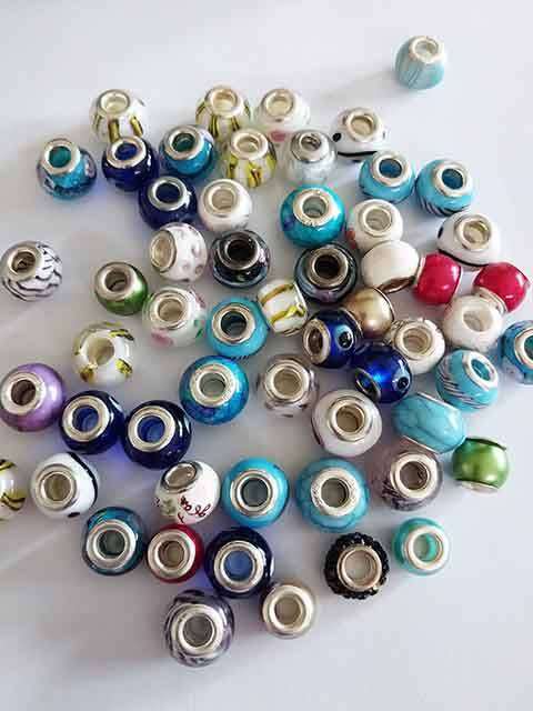 Pandora Beads, Big Hole, Mixed, B-Grade, 8pc