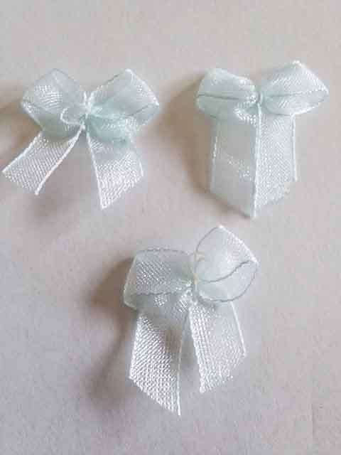 Embellishments, Fabric, Bow, Light Blue, 21mm x 21mm, 4pc