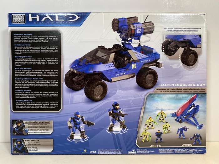 Halo Mega Bloks Collector Series Blue Team Rockethog Building Set