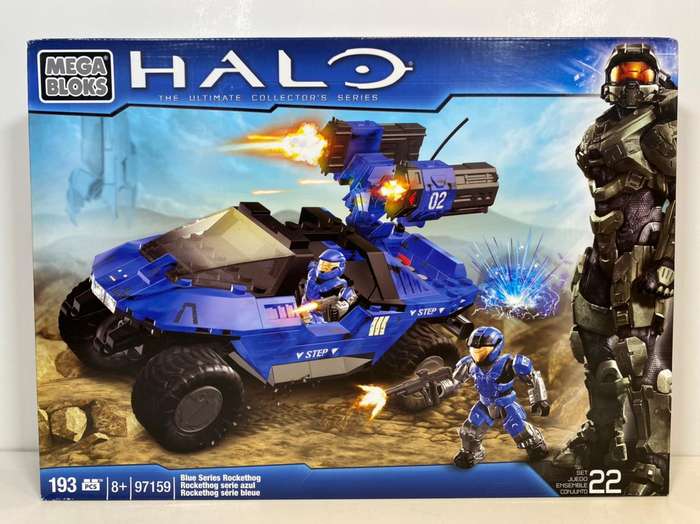Halo Mega Bloks Collector Series Blue Team Rockethog Building Set
