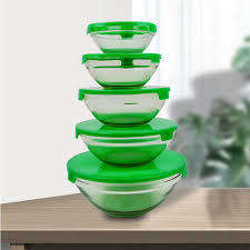 5 PC GLASS BOWL COOKING SETS
