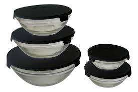 5 PC GLASS BOWL COOKING SETS