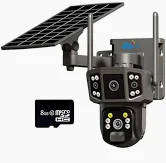 Solar Powered 4MP 4K 3 Angle 4G Sim Operated Security Camera