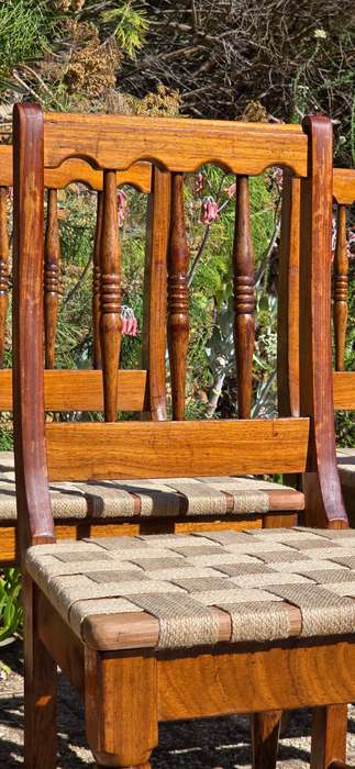 Kiaat dining Chairs in a Safari, Continental style
