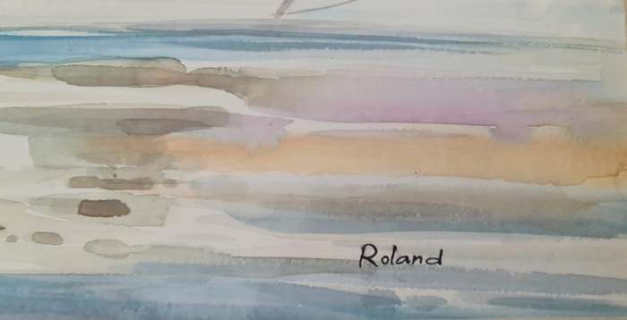 Original Art. Yacht Paintings (two) by Renown Artist, Roland. Framed.