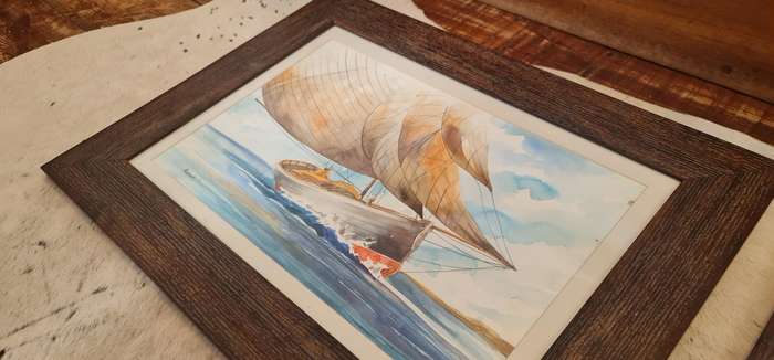 Original Art. Yacht Paintings (two) by Renown Artist, Roland. Framed.