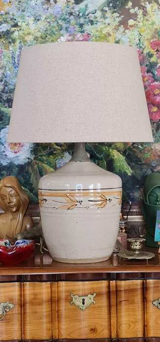 Lamp. Fabulous contemporary ceramic lamp shaped like a vintage bottle. Includes lampshade.