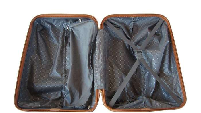 Premium Blue ABS Luggage Set - 3 Piece Spinner Suitcases with Locks & Trim - Lightweight Travel Bags