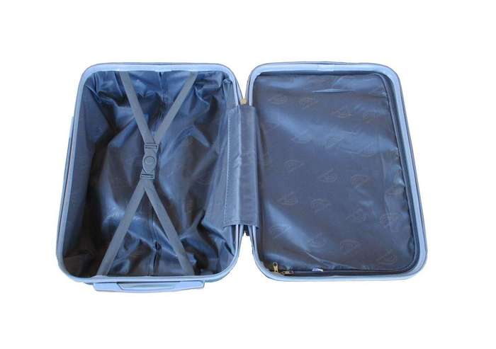 Teal Blue ABS 3-Piece Spinner Luggage Set with Lock  Durable Lightweight Hard Shell Travel Cases SA