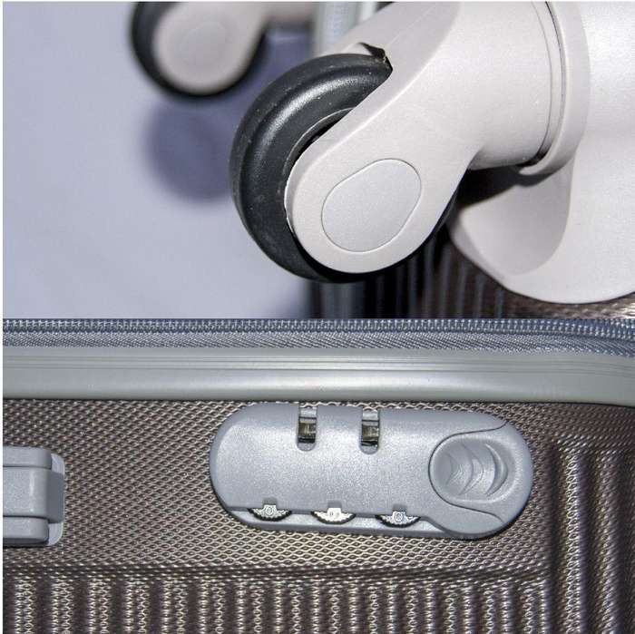 3-Piece brown ABS Luggage Set - Hard Shell Spinner Trolley Bags with Lock & Nested Design SA