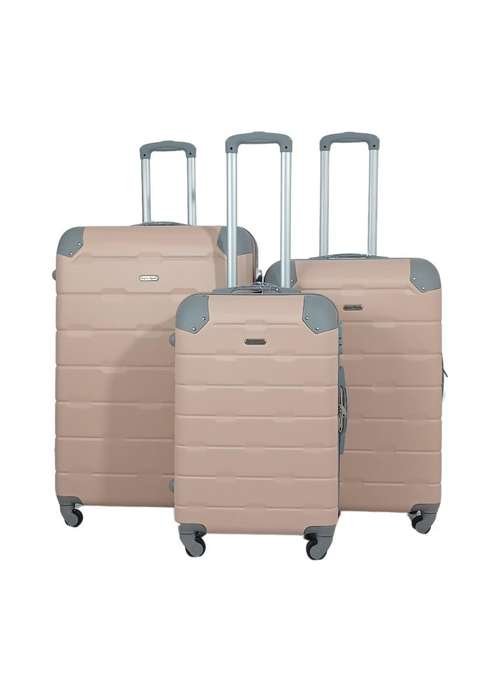 3-Piece Cream HardShell Luggage Set with Spinner Wheels & Locks  Stylish Durable Travel Suitcases