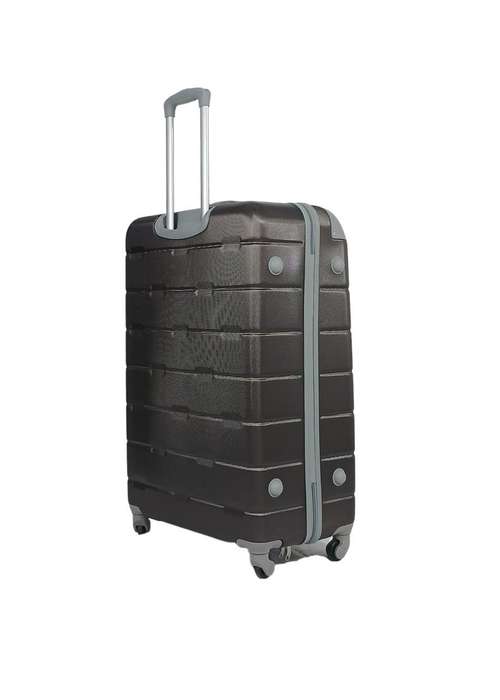 3-Piece Brown Hard Shell Luggage Set with Spinner Wheels  Stylish Durable Travel Cases