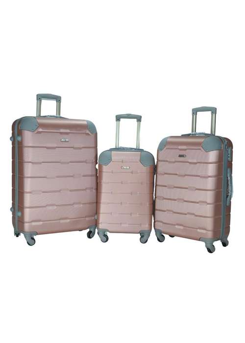 3-Piece Rose Gold Hard Shell Luggage Set with Spinner Wheels & Locks  Stylish Travel Bags South Afr