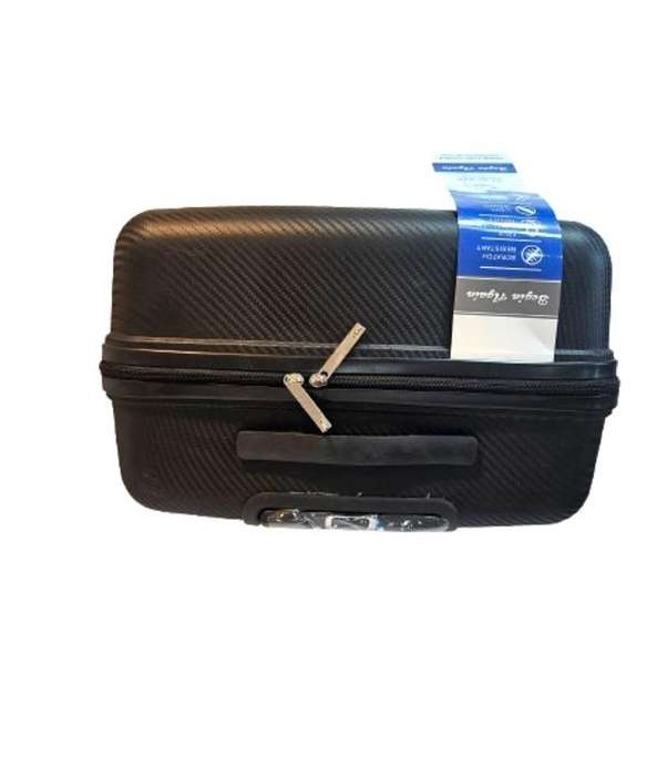 3-Piece Black Carbon-Texture Luggage Set with Spinner Wheels & Locks Durable Expandable Travel Cases