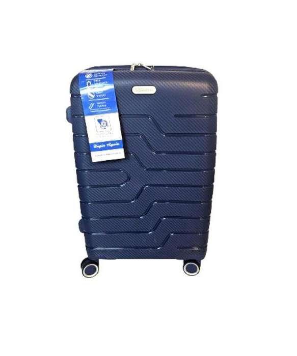 3-Piece Dark Blue Hard Shell Luggage Set by Begin Again  Spinner Wheels, Locks & Expandable Storage