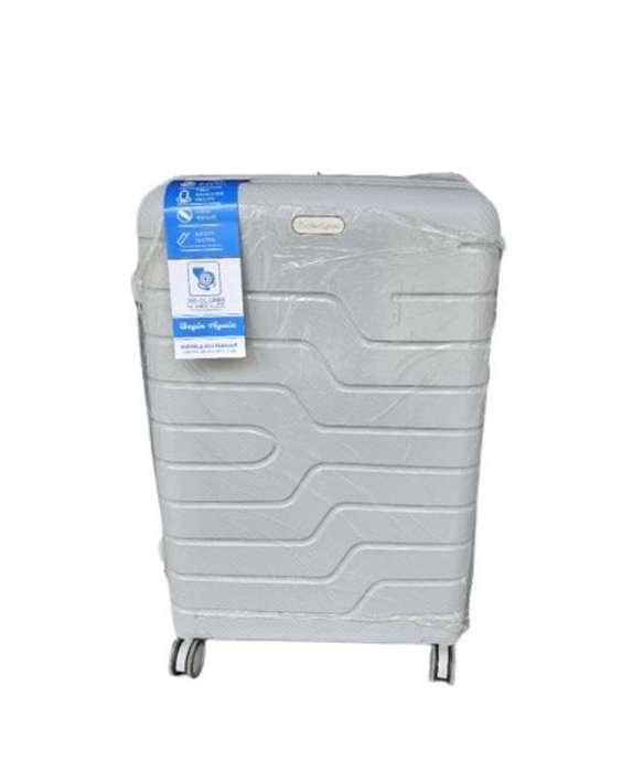 3-Piece Grey Hard Shell Luggage Set with Spinner Wheels & TSA Locks  Expandable Travel Suitcases SA